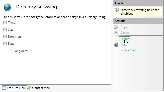 Enable Directory Browsing