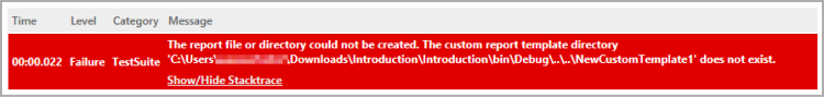 Error due to non-application of renamed custom report template