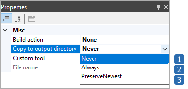 File property pane with preservation setting