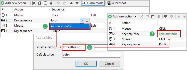 Adding a new text variable Adding a new text variable