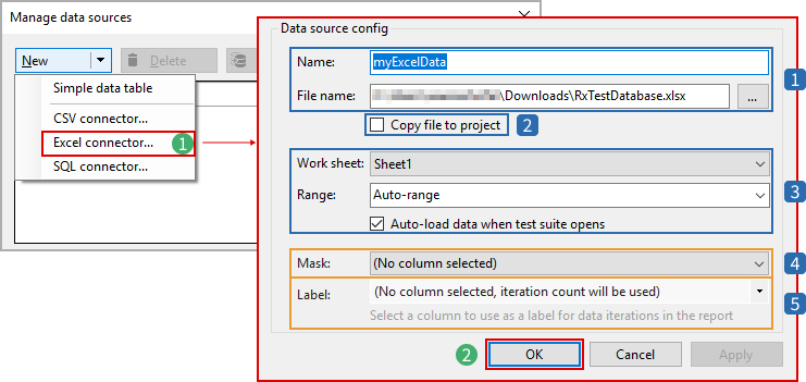 Creating an Excel data connector