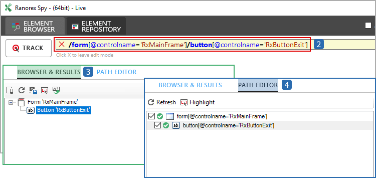 Example for RanoreXPath in Spy Example for RanoreXPath in Spy