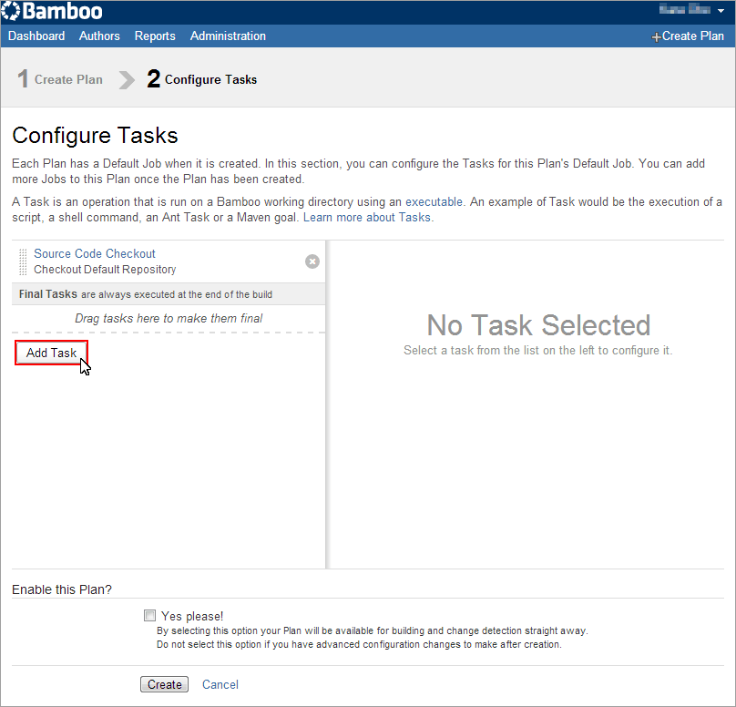 Bamboo Configure Tasks 01