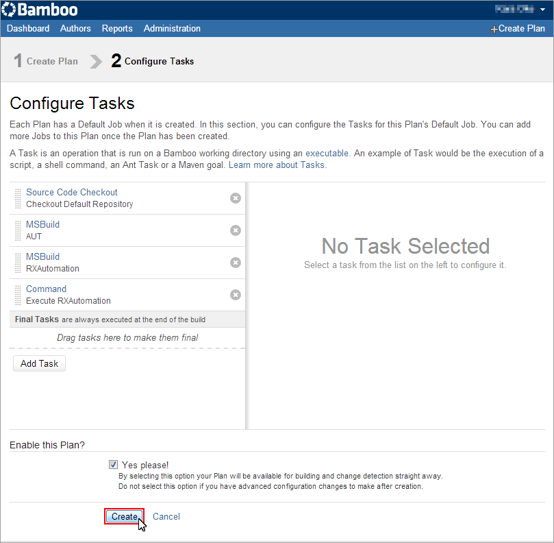 Bamboo Configure Tasks 04