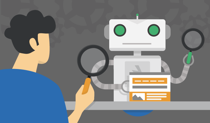 Robot AI being evaluated by a software tester